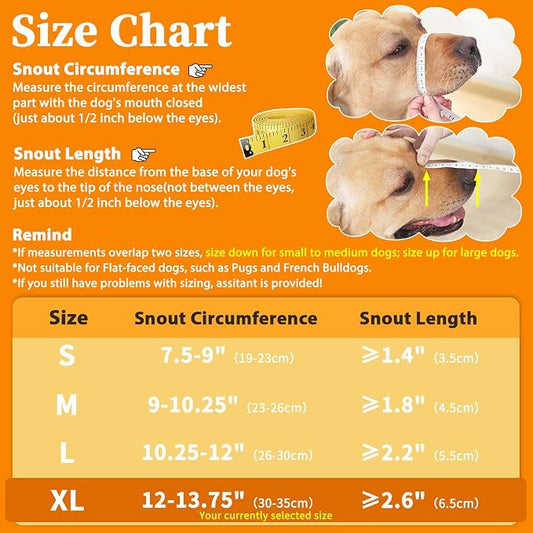 Mayerzon Dog Muzzle for Large Medium Small Dogs, Adjustable Fit, Soft & Sturdy Fabric, Prevents Fierce Barking Biting Chewing, Ideal for Grooming Walking Vet Visits, Allows to Pant Drink (Black, XL)