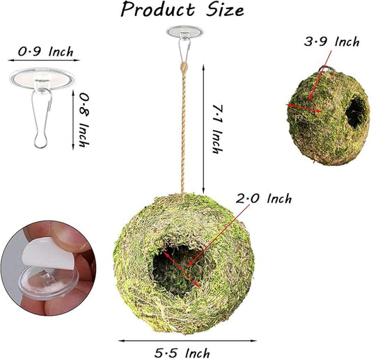 Reptile Hide Bearded Dragon Tank Accessories Natural Moss Leopard Crested Gecko Tank Accessories Handmade Humid Reptile Snake Hide for Ball Python Tortoise Frog