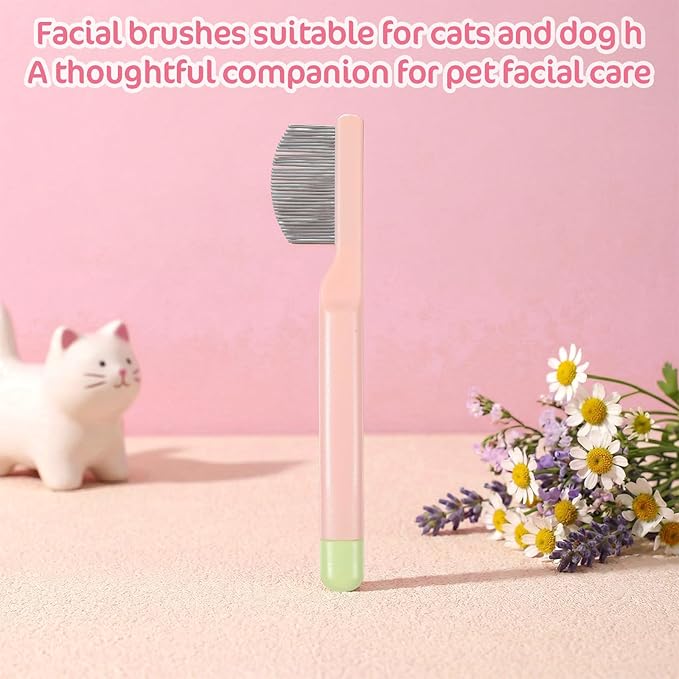 Tyqour Eye Comb for Small Dogs Stainless Steel Flea Comb for Small Dogs, Dog Face Comb, Gentle Tear Stain Remover, Compact Grooming Tool for Cats and Dogs