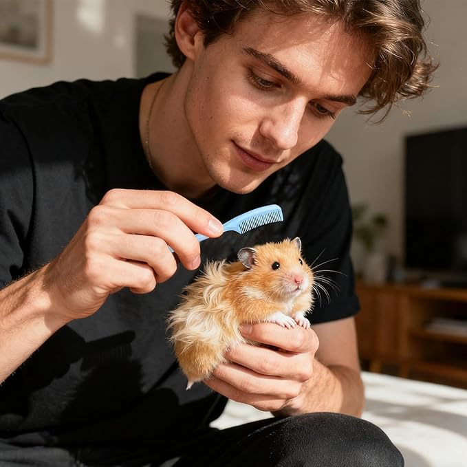 Small Animal Brush - Small Animal Grooming Comb - Hamster Ferret Brush | for Tiny Pet Ferret Indoor Home Coat Sensitive Skin Daily Care