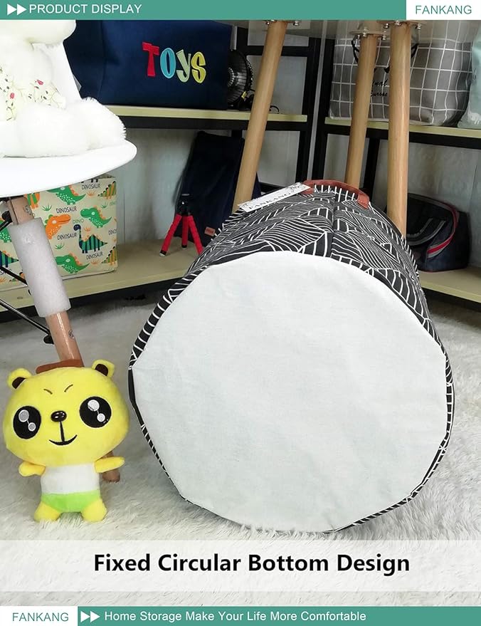 Storage Basket, Nursery Hamper Canvas Laundry Basket Foldable with Waterproof PE Coating Large Storage Baskets for Kids Boys and Girls, Office, Bedroom, Clothes,Toys(Black Magic cube)