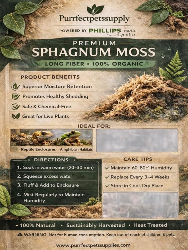 Sphagnum Moss Substrate for Reptiles & Terrariums (2)