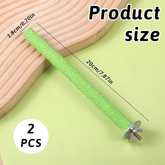 Bird Perches for Cage, 2 PCS Parrot Perch Bird Cage Perch Toy Paw Grinding Stick Cages Wooden Grinding Claw Sticks Sanded Surface Cages Toy for Parakeets Finches Parakeet Toys Birdcage Accessories