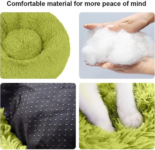 Nisrada Cat Beds for Indoor Cats,20 Inch Dog Bed for Small Melium Large Dogs, Washable-Round Pet Bed for Puppy and Kitten with Slip-Resistant Bottom