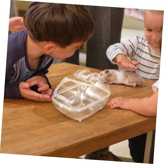 Hamster Sand Bath Container Easy to Clean Transparent Bathhouse for Small Animals Multi-Purpose Gerbil Shower Box and Litter Box for Dwarf Hamsters and Guinea Pigs