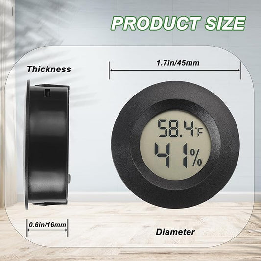 Mini Hygrometer Digital Thermometer Humidity Meter 10 Pack Hygrometer Thermometers Indoor/Outdoor Humidity Monitor Reptile Thermometer for Greenhouse Garden Cellar Fahrenheit(℉)/ Celsius(℃)