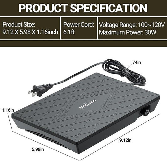 REPTI ZOO Reptile Heat Panel Adjustable Temperature Reptile Heating Plate, Non-Light Heating Solution with Expanded Heating Range for Hermit Crabs/Leopard Geckos/Turtles/Snakes/Lizards