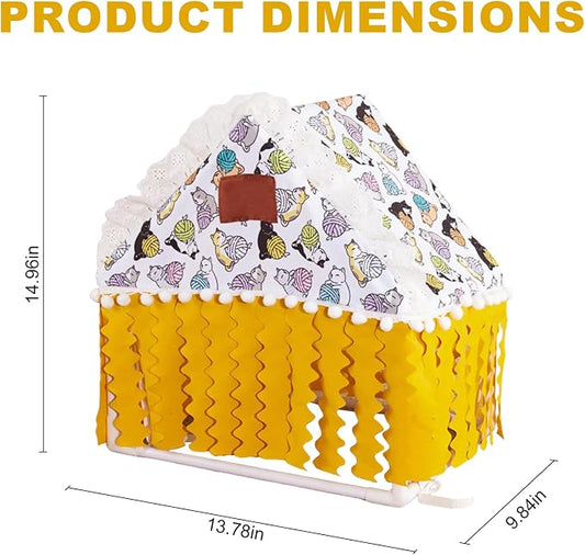 Guinea Pig Hideout Tunnel - Bunny Hideout, Machine Washable Guinea Pig Hide Tent Houses & Habitats, for Hamster Rabbit Rat Mice Parrot Chinchilla Hedgehog Flying Squirrel - Playing Sleeping(Triangle)