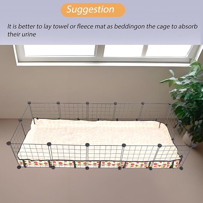 Guinea Pig Cage Liner,Washable Waterproof Oxford Cloth Cage Liners for Small Animals,Hamster Chinchilla Hedgehog Rabbit and Other Small Animals Not Include Cage (28x70 inches)