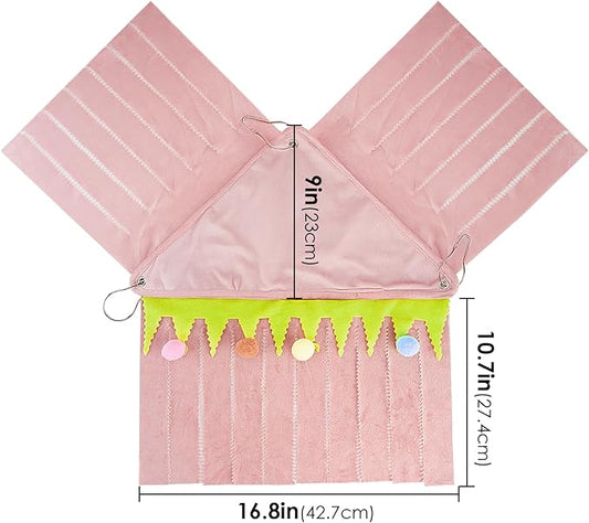 Forest Cage Corner Hideout, Pets Corner Hideout for Guinea Pigs, Rabbits, Ferrets, Chinchillas, Gerbils, Hedgehogs (Pink)