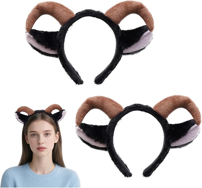 Pistha 2 PCS Animal Ears Headband Cute Furry Animal Ears Headbands for Halloween Costume