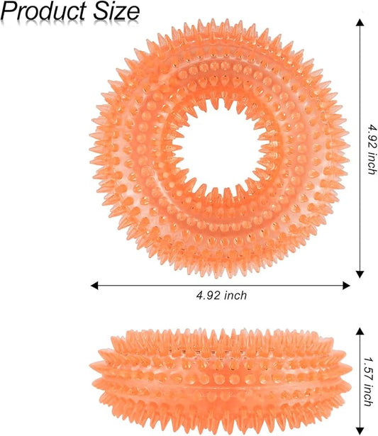 Andiker Squeaky Dog Toy, TPR Chewable Dog Toys for Teeth Grinding&Cleaning Dogs Fetch Toys for Enhancing Interactivity Outdoor Suitable for All Dog Sizes Puppy’s Gifts and Dog Lovers (Large Orange)