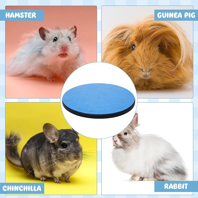 AceOrbit 12 Inch Rotating Rabbit Grooming Table with Blue Non Slip Felt Mat Small Animal Grooming Kit for Bunny Guinea Pig Chinchilla Ferret Hedgehog Gerbil Cat Supplies
