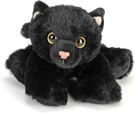 Wild Republic Black Cat Stuffed Animal, Plush Toy, Gifts for Kids, Hug'Ems 7 Inches