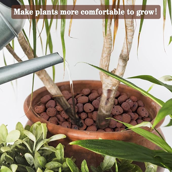 Legigo 2 LB Organic Leca Clay Pebbles for Plants, 4mm-16mm 100% Natural Leca Balls for Indoor Plants, Hydroton Clay Pebbles for Plants Hydroponic Aquaponics Growing Orchid Drainage Terrarium