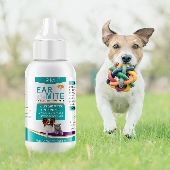 VOSIFSDIY Ear Mite Treatment for Dogs and Cats, Dog Ear Infection Treatment, Ear Mite Treatment for Dog Yeast Infection, 100% Natural Dogs Cats Ears Drops