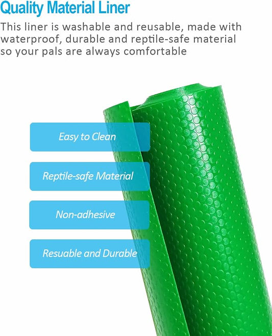 Bearded Dragon Tank Accessories, 120 Gallon Reptile Terrarium Mat Liner, Bearded Dragon Substrate for 4x2x2 Reptile Enclosure, Green