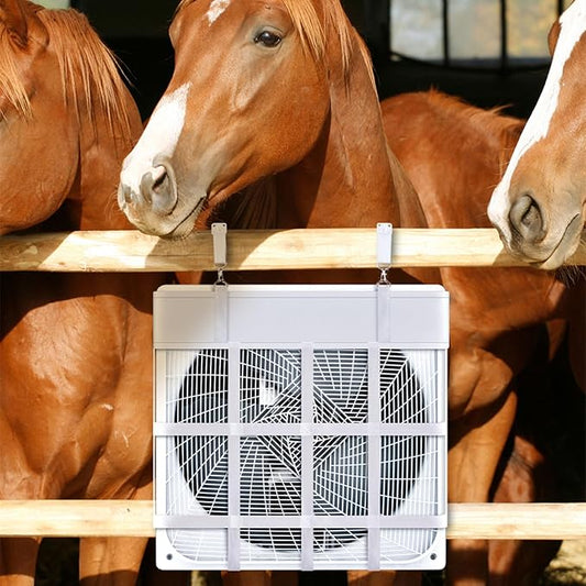 Tessco for you 1 Pcs Box Fan Holder Horse Stall Classic Fan Bag Hanging Web Holder Nylon Box Hay Bag Horse Accessories (White)