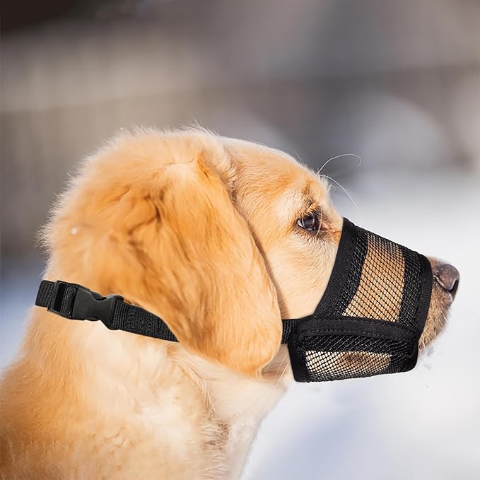Evollax Muzzle for Small Dog - Soft Air Mesh XS Dog Muzzle for Small Dogs | Perfect for Barking and Biting Prevention | Puppy Mussels for Grooming Allows Panting & Drinking