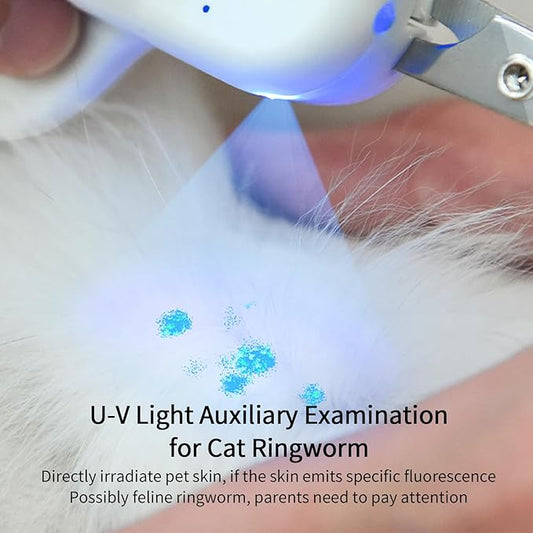 PAKEWAY Pet Nail Clipper with LED & -U-V Light, Cat Claw Trimmer with Ultra Bright LED Light for Nail Bloodline to Avoid Over Cutting, Sharp Angled Blade Grooming Tool for Dog Cat Rabbit Small Animals