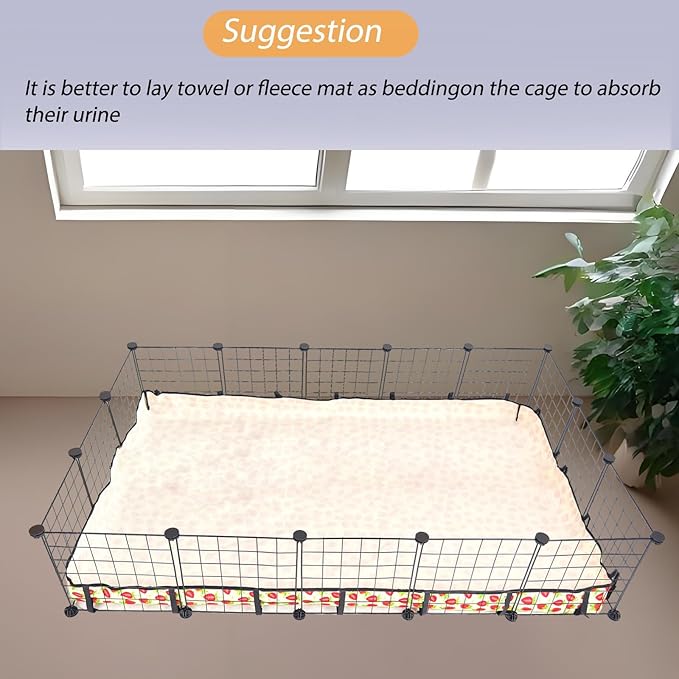 Guinea Pig Cage Liner,Washable Waterproof Oxford Cloth Cage Liners for Small Animals,Hamster Chinchilla Hedgehog Rabbit and Other Small Animals Not Include Cage (36x60 inches)