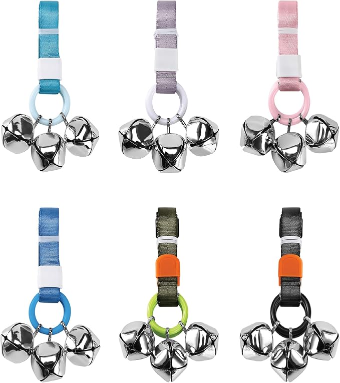 SVD.PET 2 Packs Dog Doorbells to Go Outside for Potty Training, Puppy Dog Bells with Hanging Ring Attachable to Door Knob or Anywhere Near The Door, Height Adjustable, Loud Jingle Bells (Light Pink)