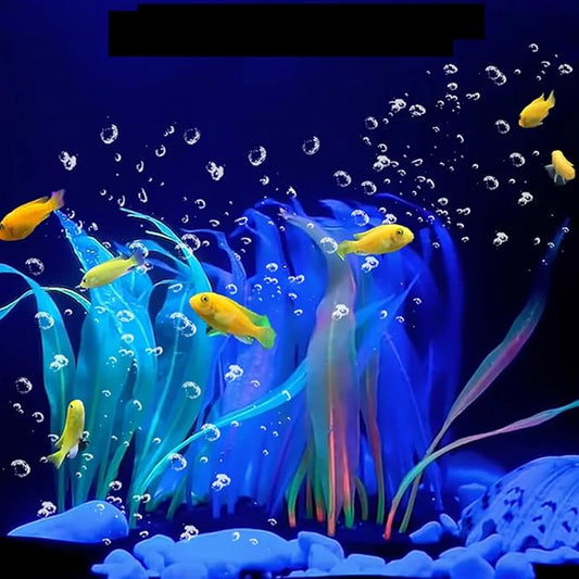Artificial Aquarium Plants Decoration Set,6pcs Floating Glowing Plants Water Grass for Fish Tank,Pink Blue Green Orange Red Plant 7Inch/9.8Inch/17Inch(Color Size Random)