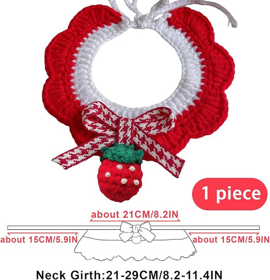 Elegant Lace Cat Collar with Cute Bow,Cat Collar with Bow Tie,Pet Lace Bib Collar with Cute Bow,Cat Princess Costumes,Red,1 Piece 