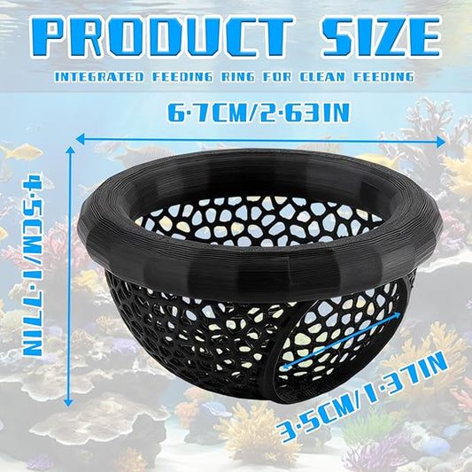 1PC Fish Feeding Ring - Floating Aquarium Feeder & Betta Fish Tank Ring, Black 2.63' 'Feeding Circle for Fish Tank Decor - Floating Betta Hammock & Fish Feeding Station Floating Hammock Shrimp Shelter