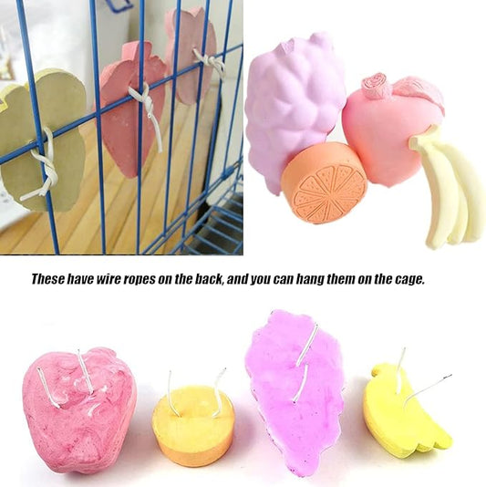 Tfwadmx Lava Block Chew Toys Teeth Grinding Pet Lava Block Calcium Stone for Chinchilla Hamster Mouse Squirrels and Small pet 4 Pack