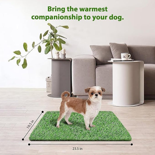 23.5 x 19.5 inches Artificial Grass Turf for Dogs, Fake Grass Potty Training Mat for Dogs, Puppy Turf Pee Pad on Indoor and Outdoor