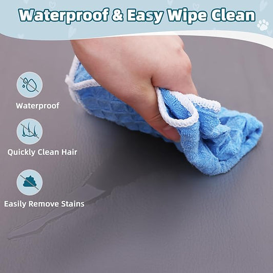 Dog Crate Pad Mat, Waterproof Kennel Cage Mat, Outdoor Pet Bed for Medium Large Dogs, Pet Bed with High Resilience Foam,Wipe Clean & Easy Rinse, Anti Slip 35 inch Graphite Grey