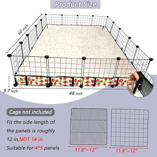 Guinea Pig Cage Liner,Washable Waterproof Oxford Cloth Cage Liners for Small Animals,Hamster Chinchilla Hedgehog Rabbit and Other Small Animals Not Include Cage(48x60 inches)