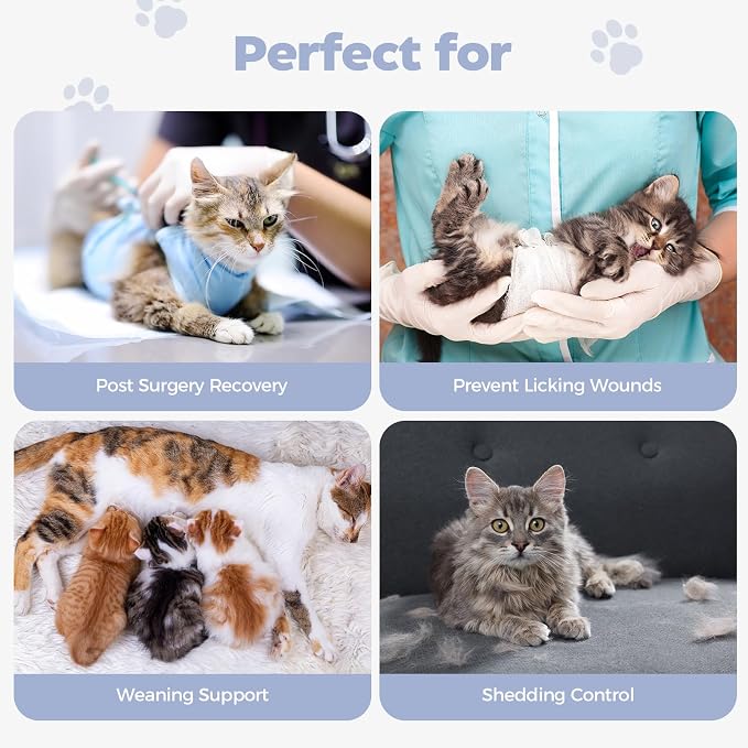 Avont Cat Recovery Sui,Post-Surgery Protective Vest Rosepink M | Breathable & comfortable cat onesie for cats after surgery female. Soft alternative to cone. Machine washable