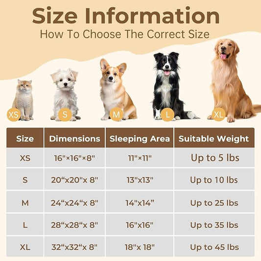 Calming Donut Dog and Cat Bed for Indoor Cats, Anti-Anxiety Round Fluffy Soft Washable Small Pet Bed for Puppy and Kitten, Warming Comfortable Luxury Anti-Slip Waterproof Mute Base 20in Coffee