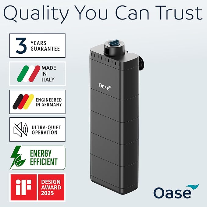 OASE EcoFlow 150 Internal Aquarium Filter, For Freshwater and Saltwater Tanks Up to 40 Gallons, Quiet, Customizable Water Flow, Multi-Stage Filtration