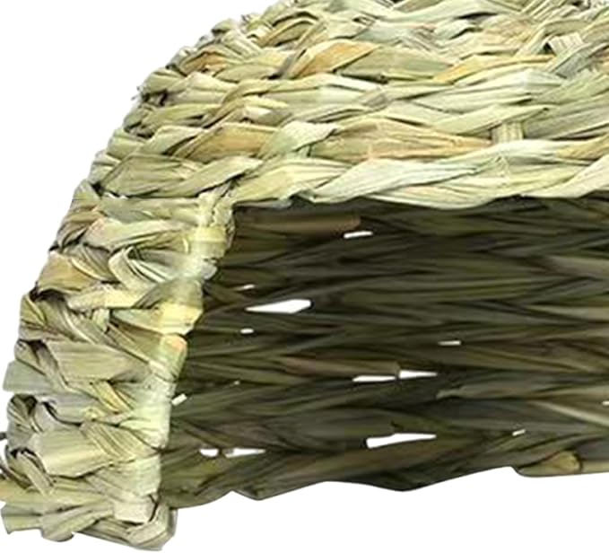 Hideaway Hut Toy Comfortable Playhouse Comfortable Baby Rabbit Hideaway Hut Rabbit Straw Nest for Ferret Small Animals Bunny, 25cmx17cm