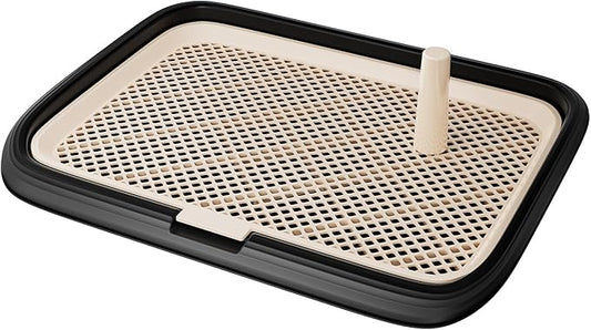 Dog Potty Tray, 23.6"x17.68" Indoor Pet Pee Pad Holder,Puppy Training Holder,Bathroom Dog Litter Box, Pet Toilet for Small and Medium Dogs,Housebreaking Supplies, Pet Products(Black)