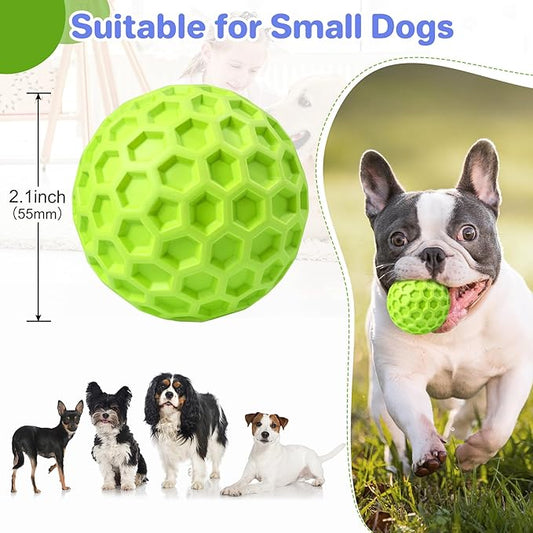 DISSKNIC Indestructible Squeaky Dog Balls Puppy Toys, Interactive Dog Toys for Small Dogs, Puppy Chew Toys for Teething and Relax, Dog Chew Toy Balls Small Dog Toys for Small Breed, Outdoor Dog Toys