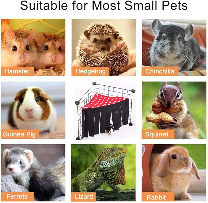 WishLotus Hamster Hideout, Small Animal Hideaway Tent Fleece Forest Pet Cage Accessories Nest Bedding for Chinchilla Guinea Pig Hedgehog Rat Squirrel Ferret Dwarf Bunny (Blue+Grey)