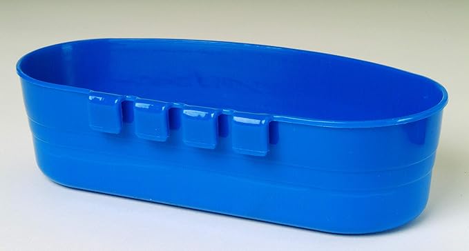 Pet Lodge® Plastic Cage Cup | Bunny Cage Cup | Feeder & Waterer for Small Animals | Mountable Hooks for Any Wire Type | Durable Plastic | 1 Quart | Blue