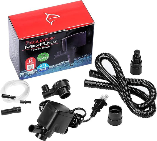 Aquatop MaxFlow 211 GPH Submersible Aquarium Power Head – High-Performance Water Pump – Quiet & Efficient – Ideal for Freshwater & Saltwater Aquariums