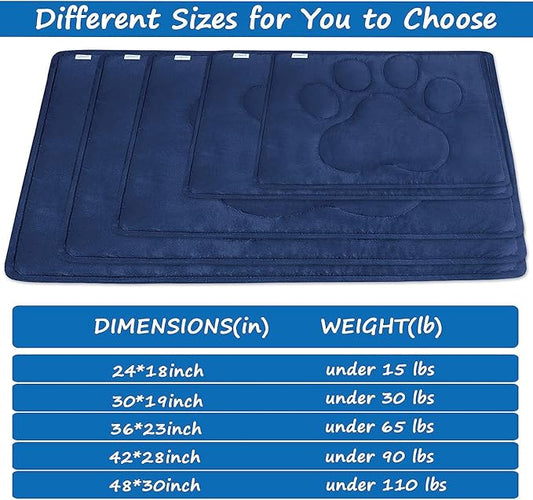 Coldwind Dog Crate Pad(19"x 30"),Washable Crate Mat with Anti-Slip Bottom, Dog Mats for Sleeping, Breathable Kennel Pad,Dark Colored to Hide Stains, Navy
