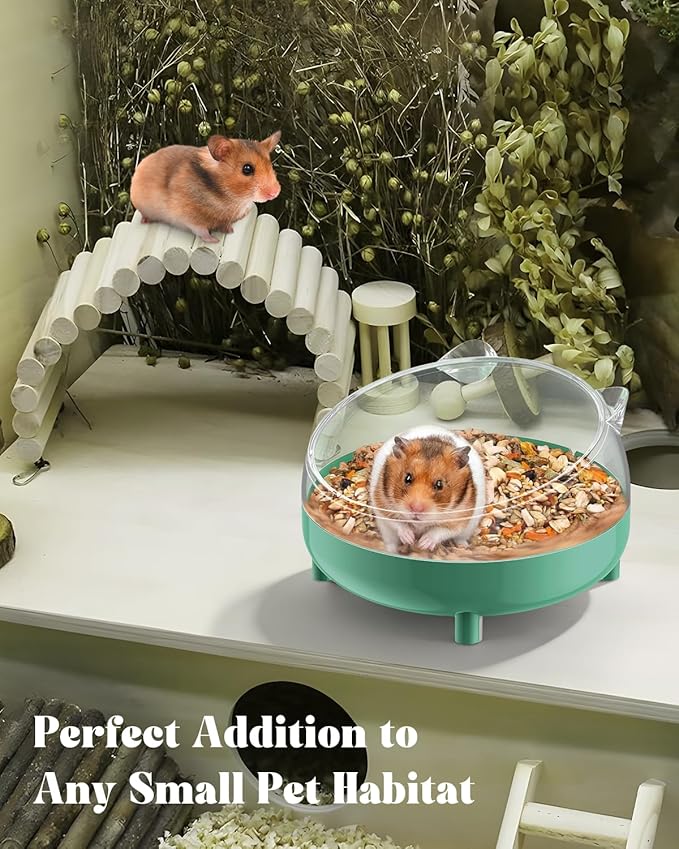 Pawfly Hamster Sand Bath Container, Hamster Sand Bath Box, Hamster Bathtub, Hamster Bathroom, Hamster Toilet, Plastic Dust Bath for Dwarf Hamsters, Syrian Hamsters, Mice, Gerbils & Small Animals