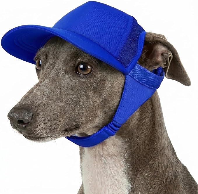 Tuff Pupper Dog Baseball Cap | UV Protection Dog Sun Hat | Breathable Lightweight Design | Secure Adjustable Chin Strap | Quick-Dry Fabric | Reinforced Brim | Small Medium Large Dogs (Blue, XS)