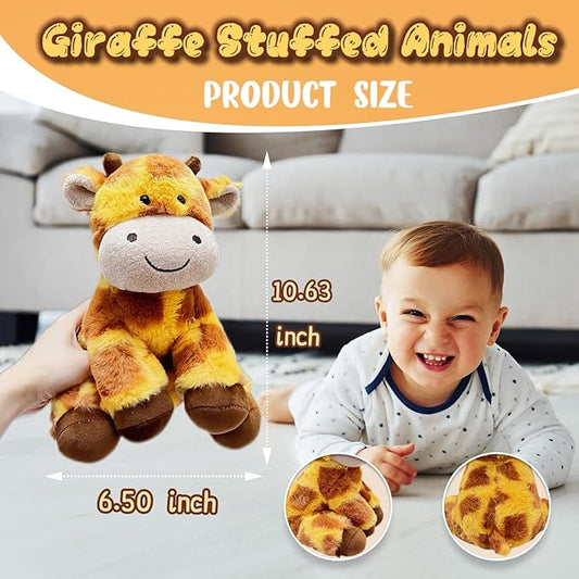 11" Giraffe Stuffed Animal Plush Toys for Girls and Boys, Cute Baby Giraffe Stuffed Animals, Plushie Party Favors for Kids, Soft Zoo Plush Toys for Birthday, Room Decorations