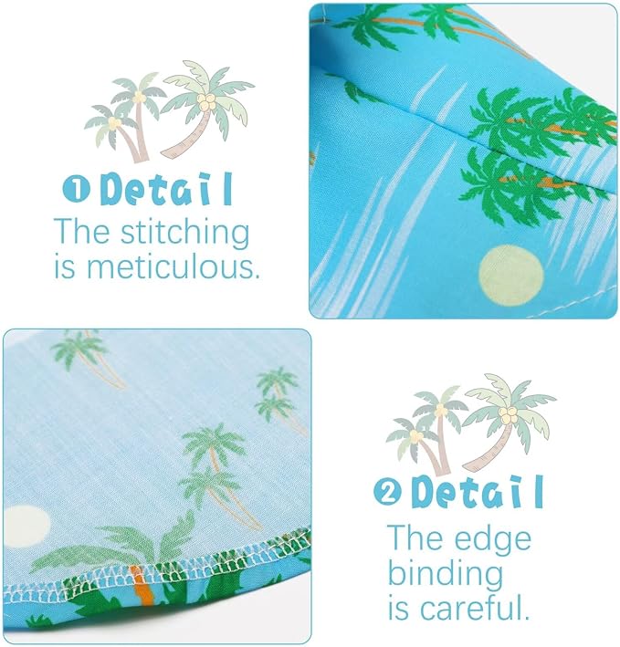Hawaiian Dog Shirt – Lightweight and Breathable Summer T-Shirt with Tropical Prints, Fun Beach Outfit for Small, Medium, and Large Dogs, Perfect for Hot Days and Outdoor Vacation.Tree S