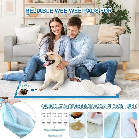 XXXXL Puppy Pee Pads for Dogs 31"x47" 40 Count, Extra Large Dog Pee Pads, Leak-Proof & Super Absorbent Dog Pee Pads, Thicken Disposable Potty Pads Puppy Training Pads for Cats Rabbits