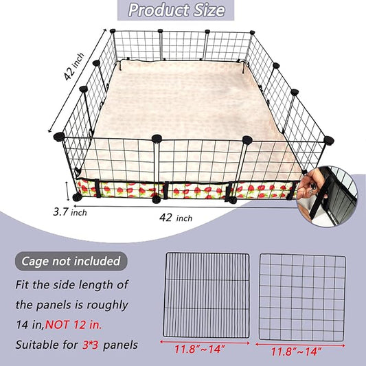 Guinea Pig Cage Liner,Washable Waterproof Oxford Cloth Cage Liners for Small Animals,Hamster Chinchilla Hedgehog Rabbit and Other Small Animals Not Include Cage(42x42 inches)