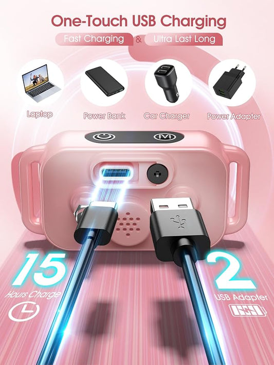 DINJOO Bark Collar for Large Medium Small Dogs - Smart AI 1S Stop Barking, Anti Barking Device & Dog Training Collar with Beep, Vibration & 8-Level Sensitivity, IP67 Waterproof - Pastel Pink